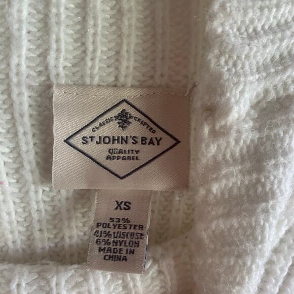 St. John’s bay womens XS striped ribbed mock neck sweater - Picture 3 of 7